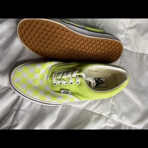 Vans authentic lime green checkered